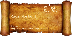 Rácz Norbert névjegykártya
