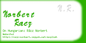 norbert racz business card
